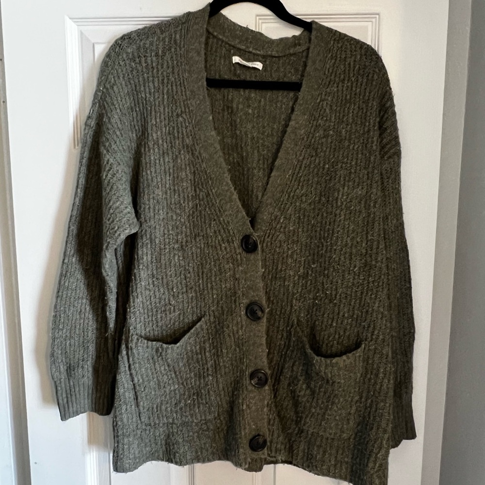 Green cardigan
